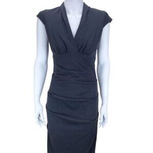 NWT Nicole Miller Artelier Women's Ruched Knit Dress Charcoal Size L